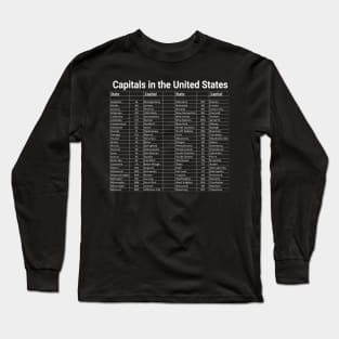 List of Capitals in the United States - Trivia Help Long Sleeve T-Shirt